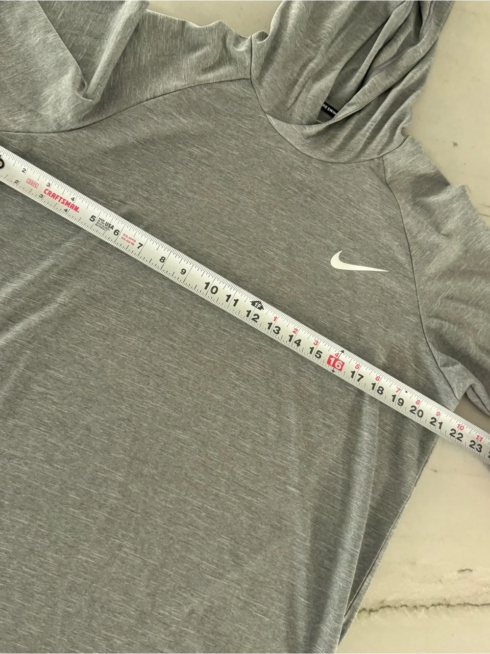 Nike Swim Hydroguard Hoodie Shirt Men's Medium Gray Heather Dri-Fit UPF 40+ Sun